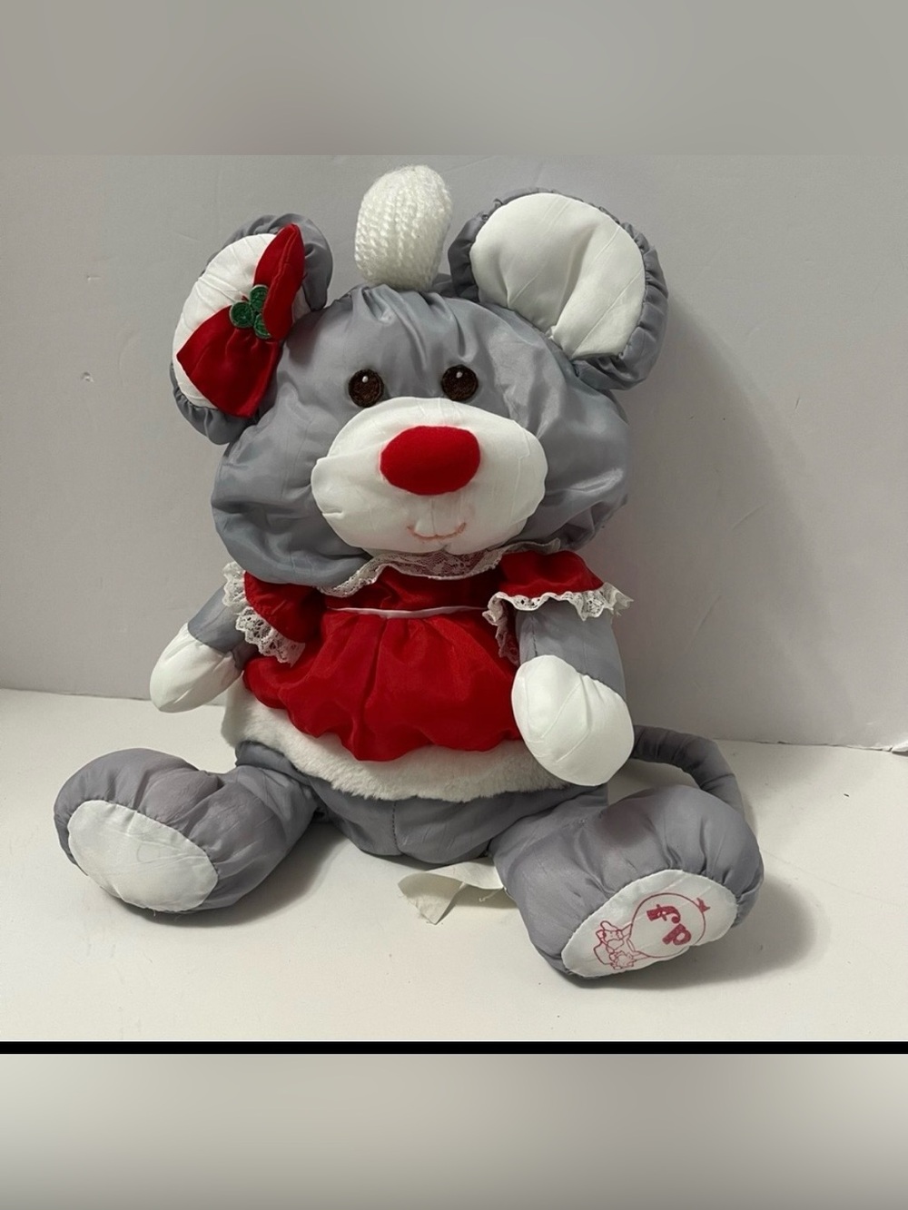Vintage fisher price puffalump Mrs Claus Christmas mouse plush doll 1988